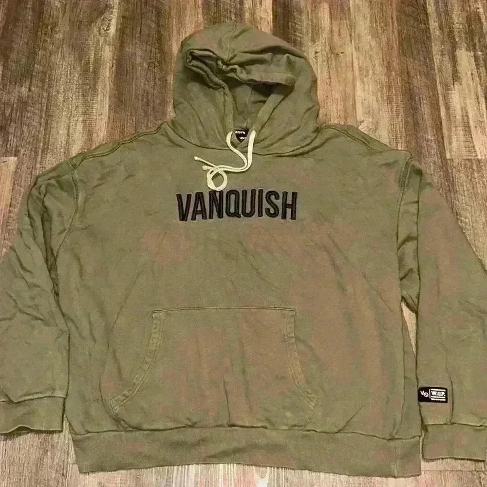 VANQUISH Fitness 'VQ‎ Warm-Up Project' OVERSIZED Sweatshirt Hoody Olive XL